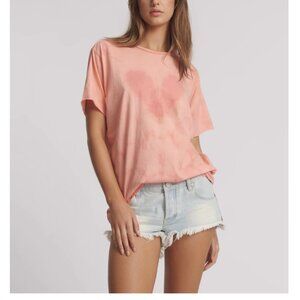 One Teaspoon Tie Dye Boyfriend Tee Pink Love Sweat Oversized T Shirt 100% Cotton